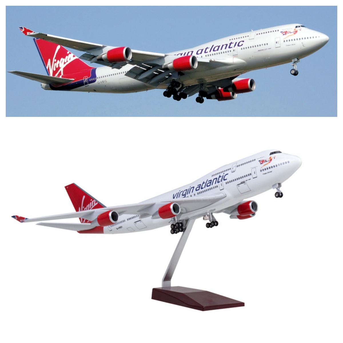 Model Airplane Plastic - Modelo de Avião B747 da Virgin