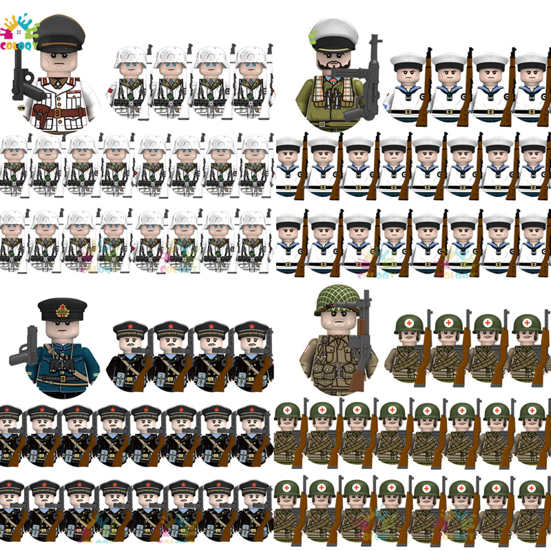 Lego Minifigure Holder - Brinquedos para Crianças 21 peças/lote WW2