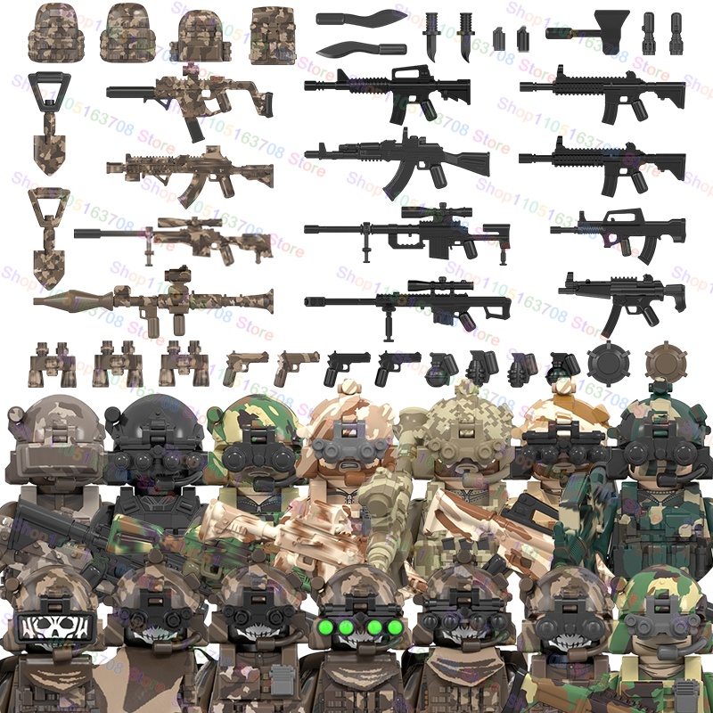 Lego Minifigure Holder - Moc soldados militares figuras de ação