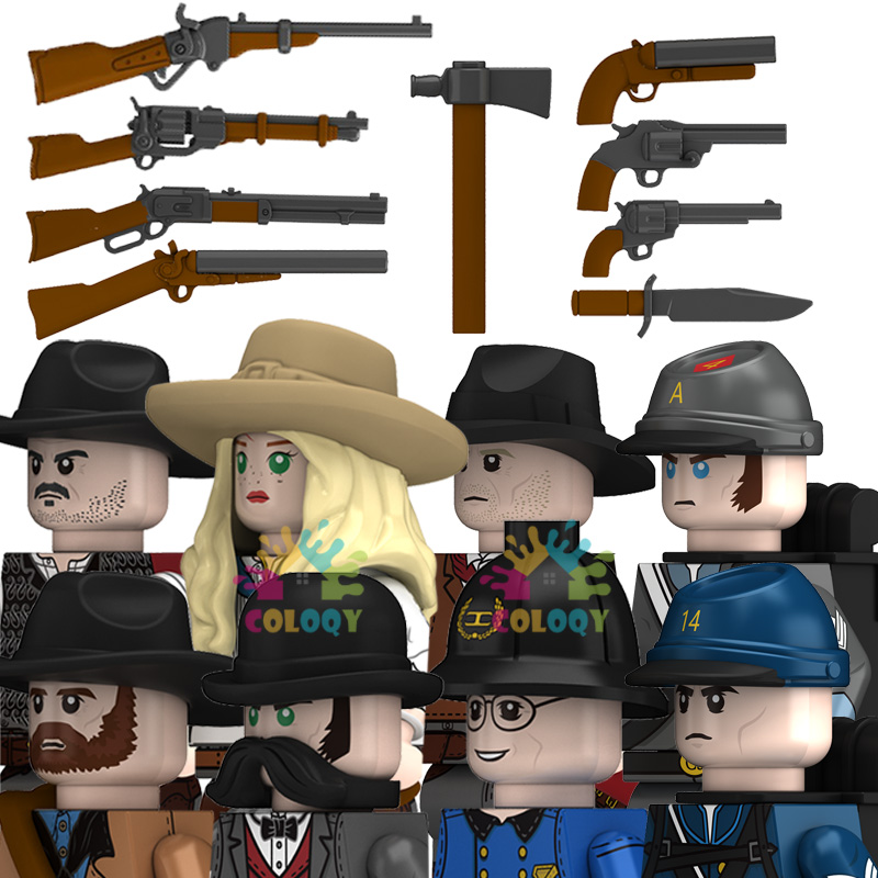 Lego Minifigure Holder - Crianças brinquedos cowboy blocos de construção